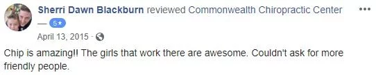 Commonwealth Chiropractic Center Patient Testimonial